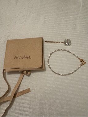Pearl Beaded Ankle Bracelet in Gold